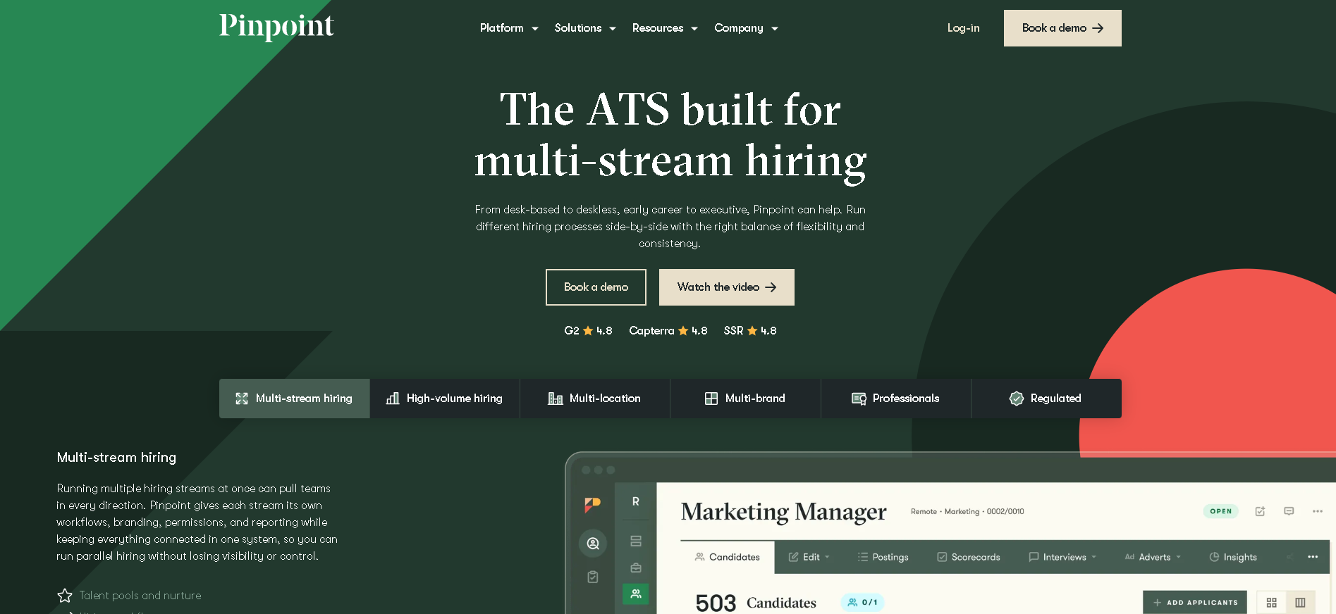Pinpoint interface screenshot