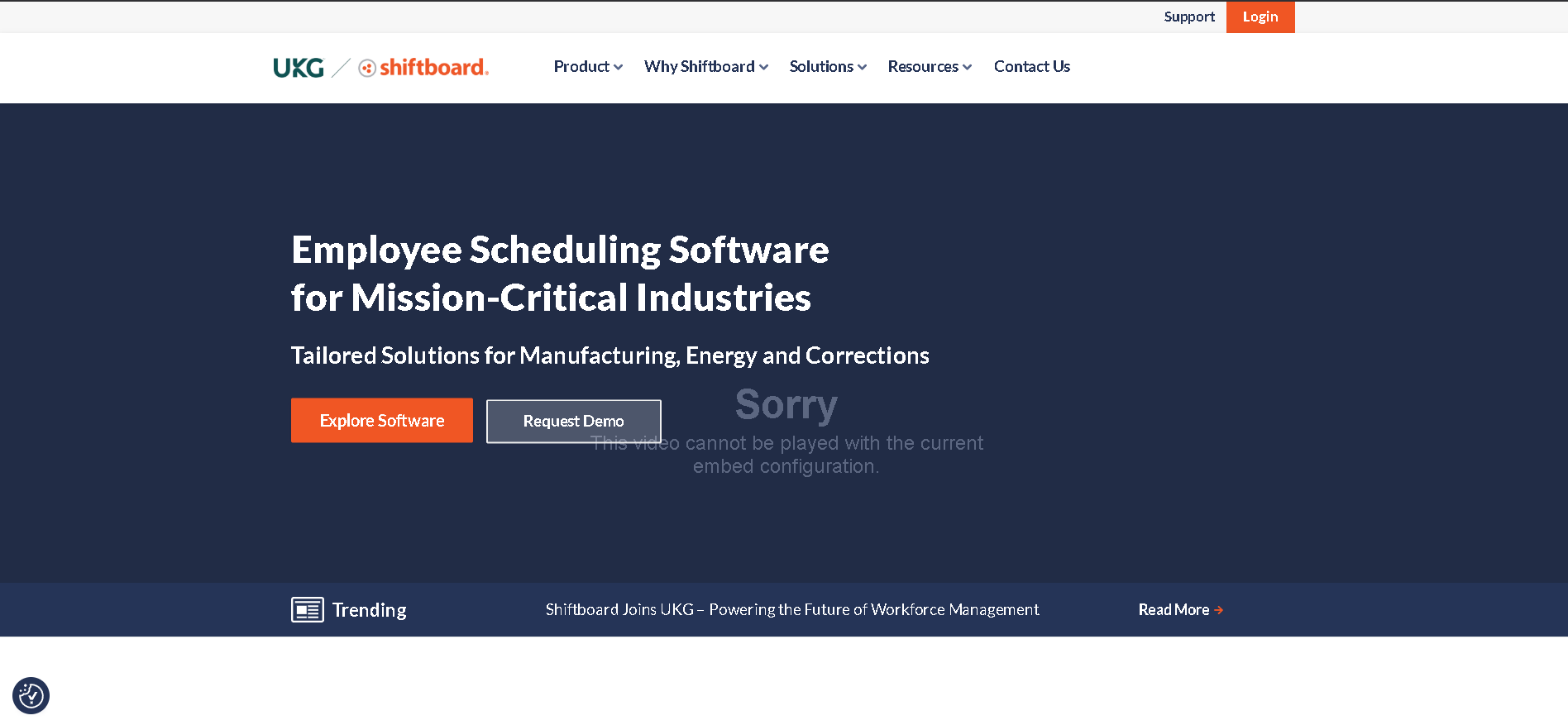 Shiftboard interface screenshot