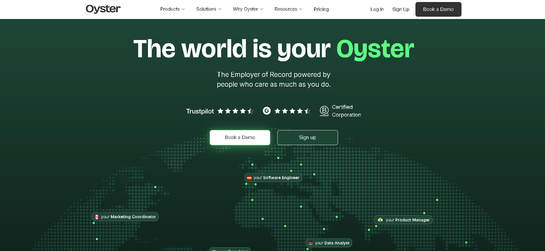 Oyster HR interface screenshot