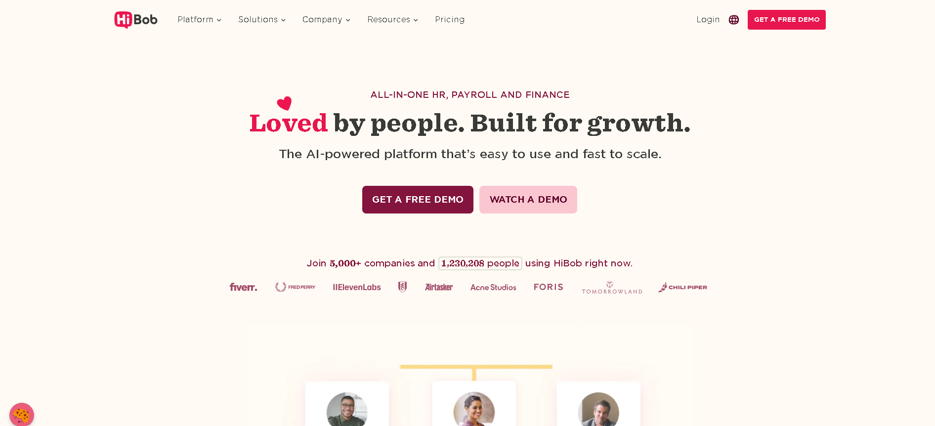 HiBob interface screenshot