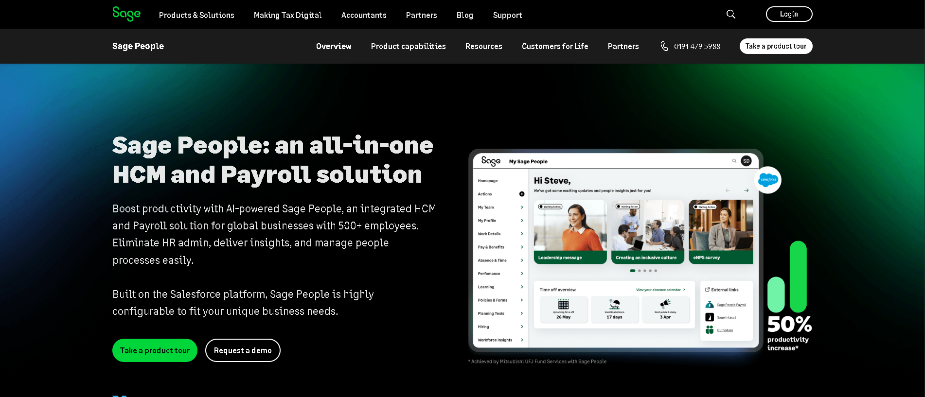 Sage HR interface screenshot