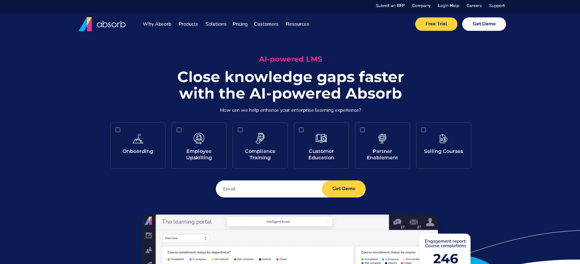 Absorb LMS interface screenshot