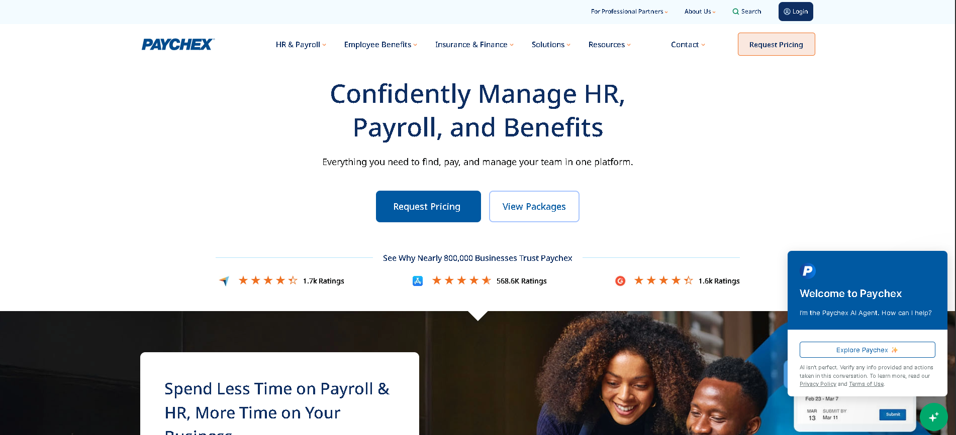 Paychex Flex interface screenshot