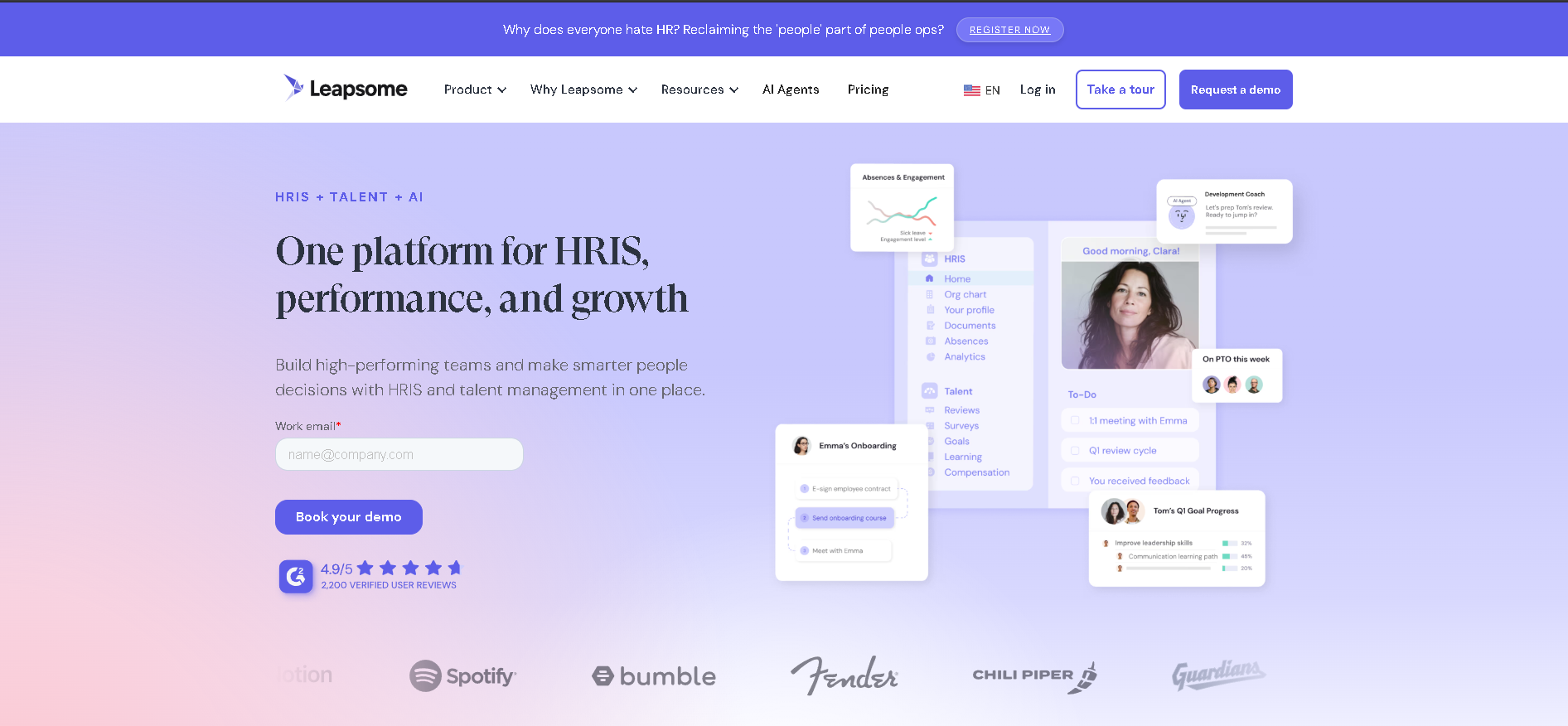 Leapsome interface screenshot